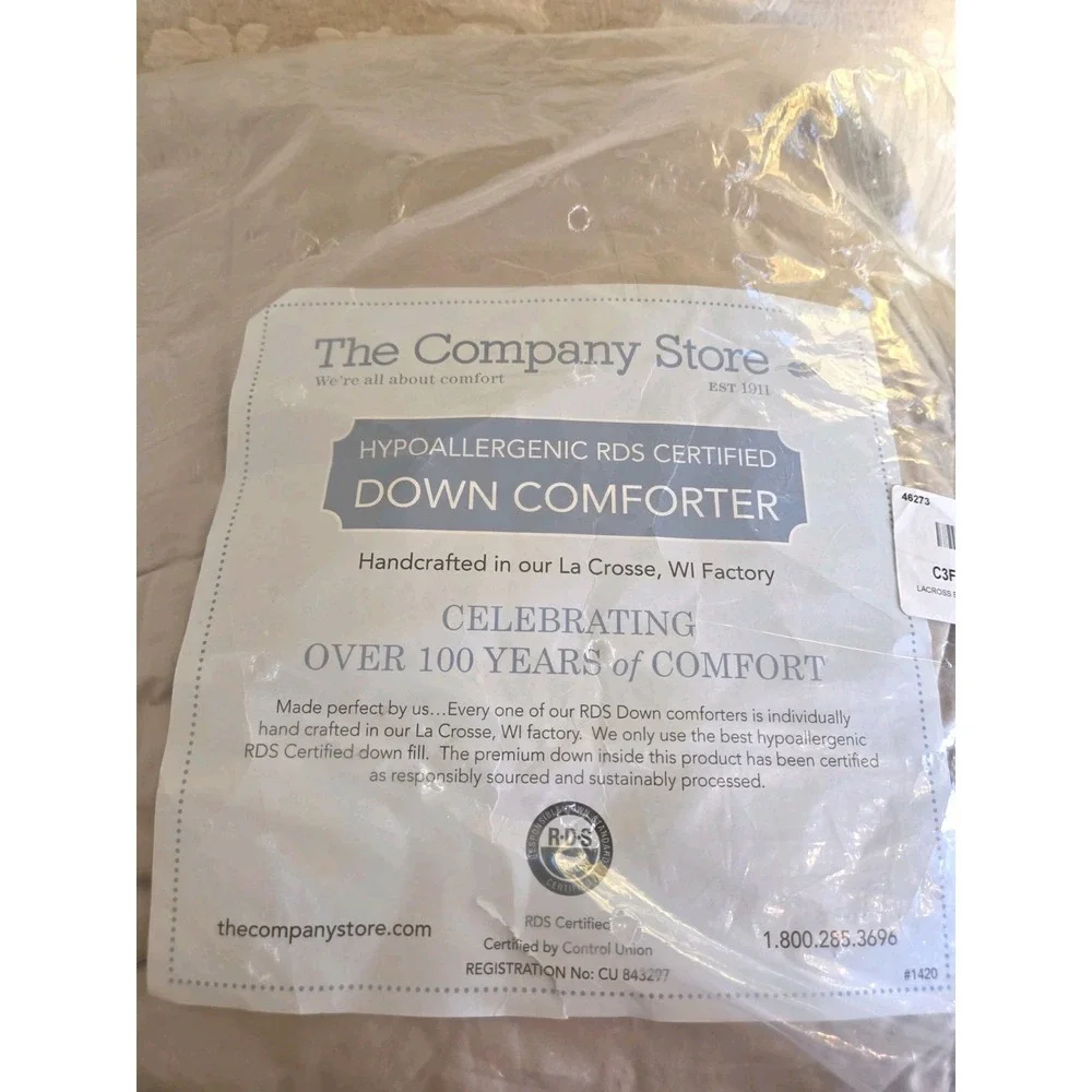 The Company Store Lacrosse Extra Warmth Down Comforter Feather Tan Twin/XL NEW!